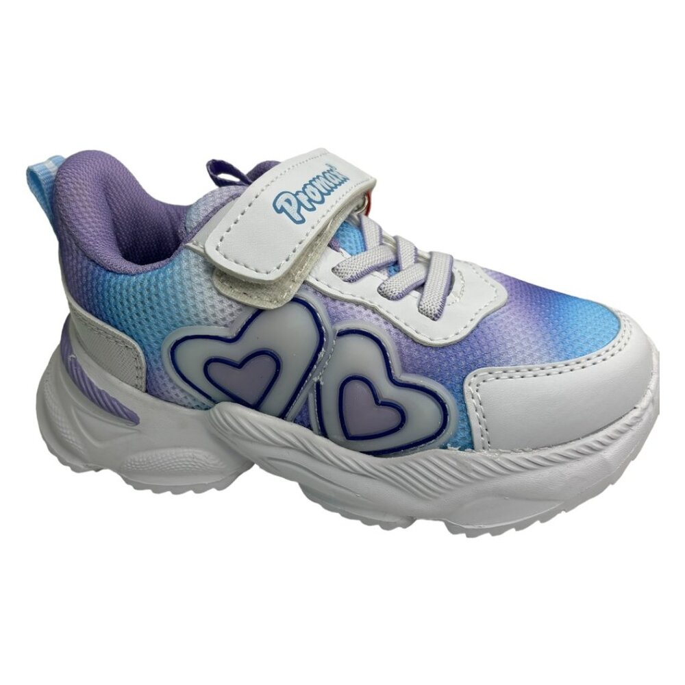 Girls Light Up Heart Sneakers